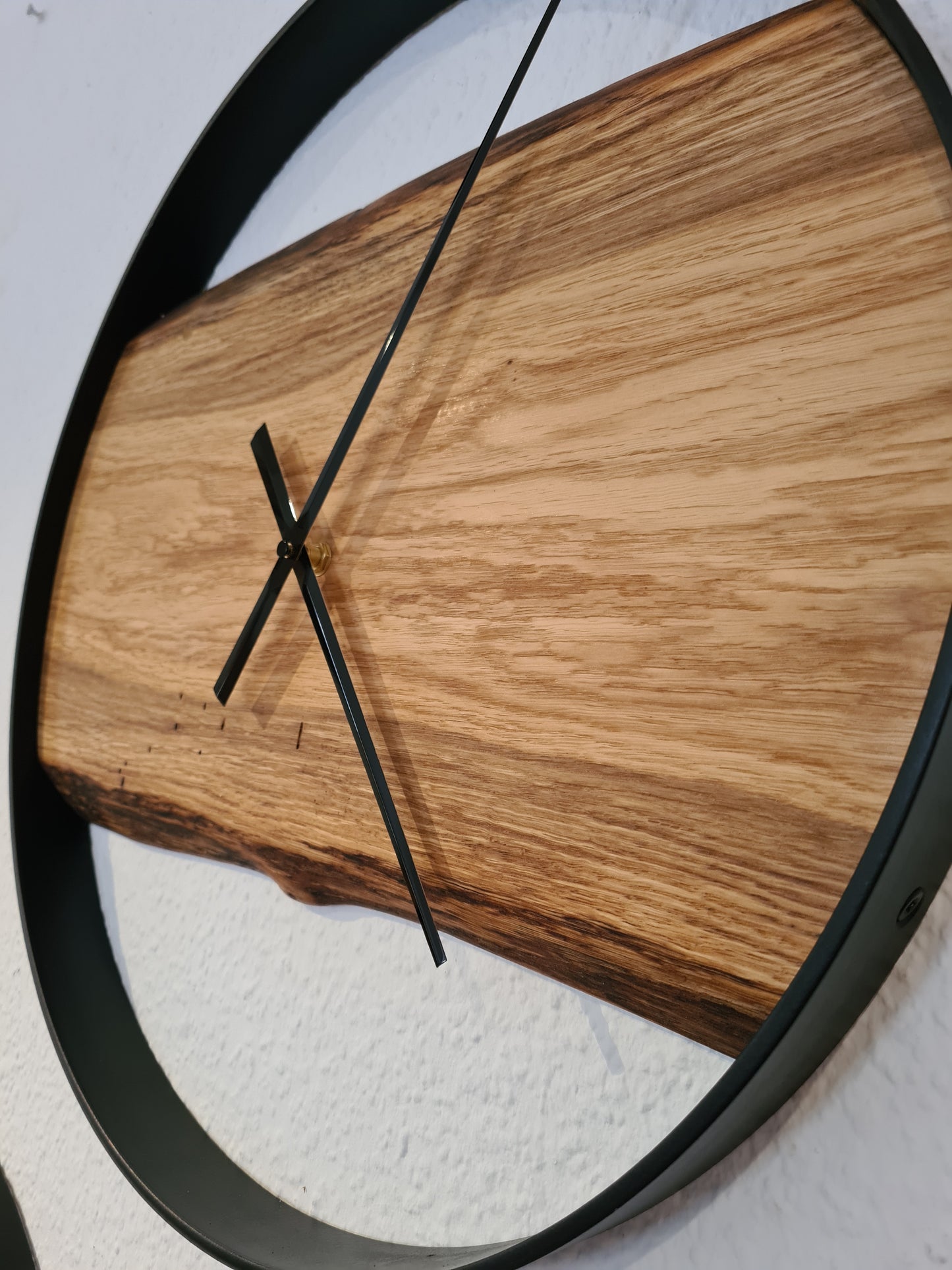 Wanduhr Rund | Eiche | Mittel 50 cm | Uhr aus Holz & Metall
