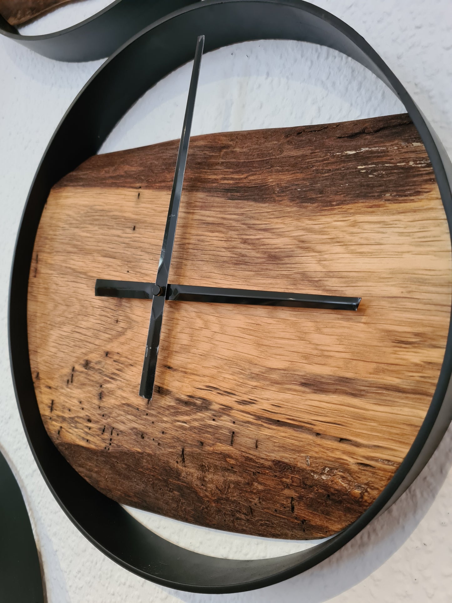 Wanduhr Eiche | Holz & Metall | Rund | Klein 35 cm
