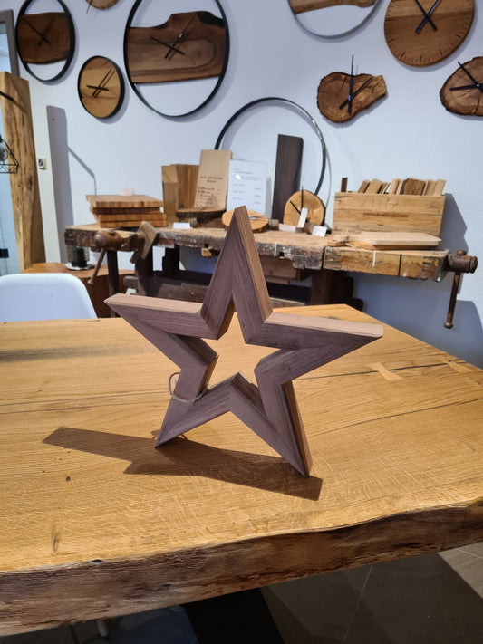 Stern aus Holz | Walnuss natur