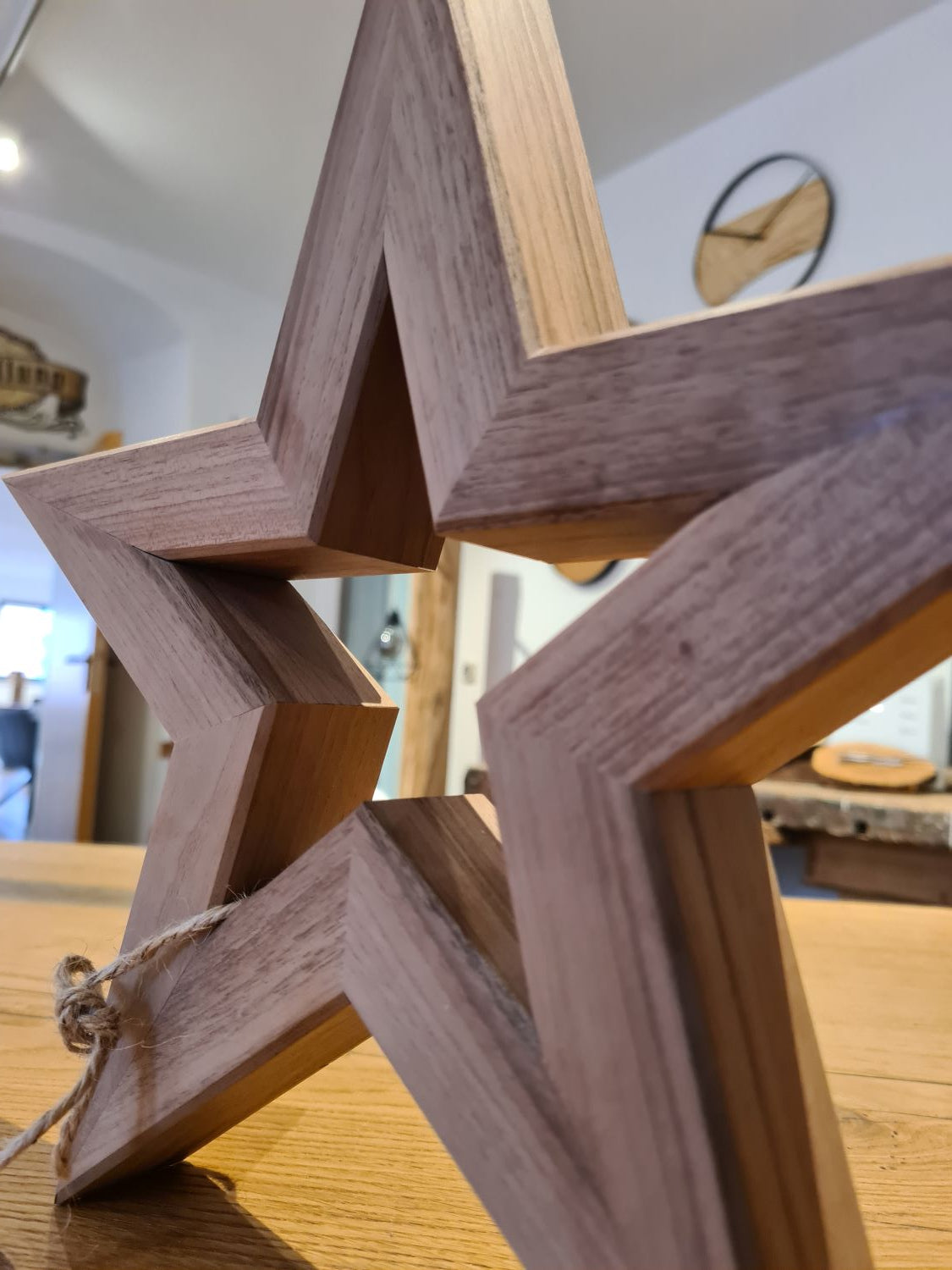 Stern aus Holz | Walnuss natur