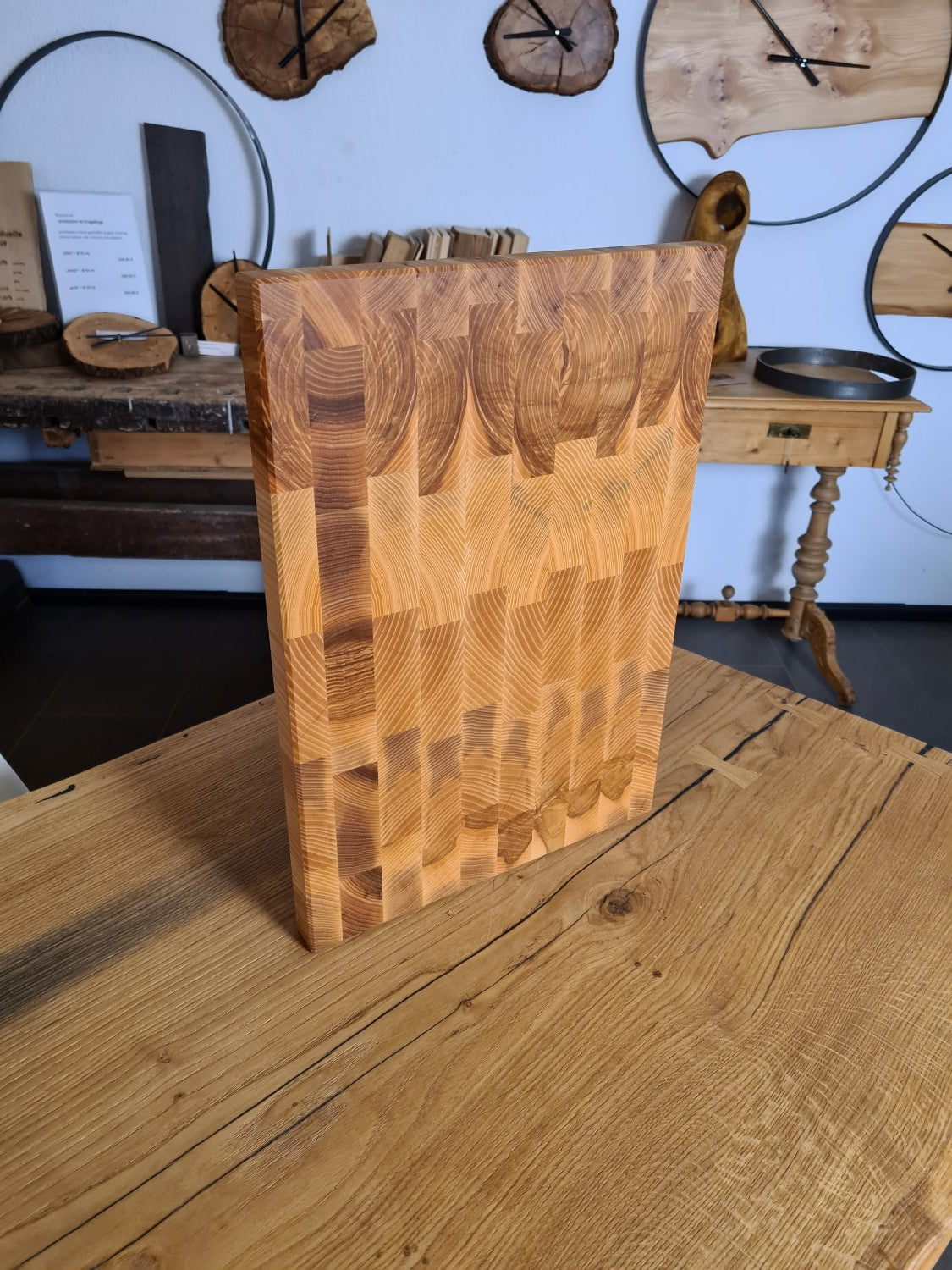 Schneidbrett / Servierbrett / Eiche Hirnholz geölt